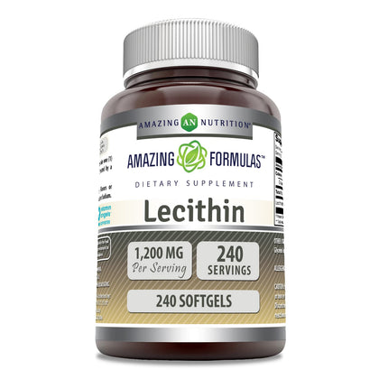 Amazing Formulas Lecithin 1200mg High Potency 240 Softgels Supplement | Non-GMO | Gluten Free