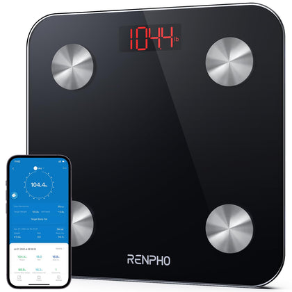 RENPHO Smart Bathroom Scale, Bluetooth Body Fat Monitor Weight Scale, Digital BMI Key Composition Analyzer for Weight, Fat, Muscle Mass, 396lbs