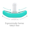 Nanobebe Baby Pacifiers 0-3 Month - Orthodontic, Curves Comfortably with Face Contour, Award Winning for Breastfeeding Babies, 100% Silicone - BPA Free. Baby Registry Gift 4pk, Sage/White