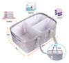 Lemonfilter Baby Diaper Caddy Organizer, Nursery Storage Bin Portable Car Organizer with Detachable Divider and 10 Invisible Pockets for Diapers & Wipes (Grey Star)