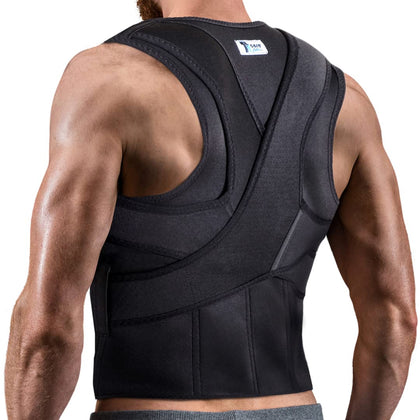 TK Care Pro. Full Back Brace Posture Corrector for men - back straightener posture corrector - Adjustable Support Brace - Improve Posture (Black, Medium)