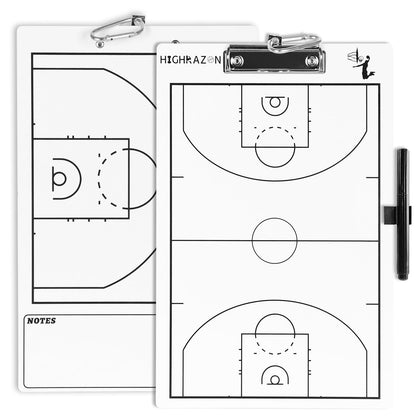 HIGHRAZON Basketball Coaches Clipboard,White Double-Sided Dry Erase Coach Clipboard, Basketball Whiteboard for Coaches, White Board with Marker for Coaches Gift