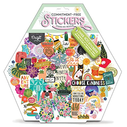 Craft Crush - Commitment-Free Removeable No Mess Stickers - Add to Laptops Phone Cases & More - Over 400 Stickers - For Ages 13 and Up
