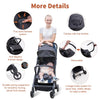 Lightweight Baby Stroller - Gravity Automatic Fold Travel Stroller for Airplane? One-Hand Folding Toddler Stroller?Compact Umbrella Stroller w/Adjustable Backrest/Footrest/Canopy(Black)