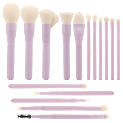Makeup Brushes, Dpolla 15Pcs Complete Synthetic Makeup Brush Set with Professional Foundation Brushes Powder Concealers Eye shadows Blush Makeup Brush for Perfect Makeup (Purple)