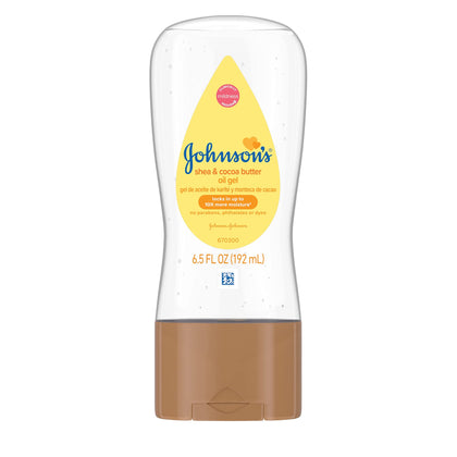 Johnson's Baby Oil Gel Enriched With Shea and Cocoa Butter, Great for Baby Massage, 6.5 fl. oz, Pack of 6 (Packaging May Vary)