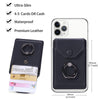 YUNCE Ring Stand Stick on Wallet Cell Phone Slim Leather Wallet Stick on Wallet Credit Card RFID Blocking Sleeve Black
