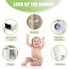 Baby Safety Kit - 4 Adjustable Baby Locks and 8 L-Shaped Furniture Corner Guard, Baby Protection Kit Suitable for Cabinets, Drawers, Socket Covers, Upgraded Child Safety Kit - Vicsamer