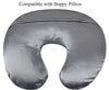 Satin Nursing Pillow Cover Set 2 Pack Ultra Soft Silk Compatible with Boppy Pillow Protect for Baby Hair and Skin Grey & Navy