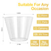 EASERCY Clear Plastic Cups Clear Disposable Cups 9 Oz 100 Pack Plastic Cups Recyclable Wine Glasses for Parties Elegant Plastic Party Cups Wedding Decorations