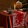 ARKENY Christmas Table Runner 13x72 Inches,Floral Leaf Red Seasonal Farmhouse Burlap Indoor Kitchen Dining Table Decorations for Home Party AT324-72