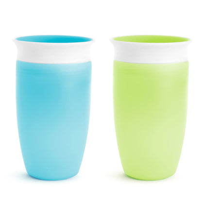 Munchkin® Miracle® 360 Toddler Sippy Cup, Spill Proof, 10 Ounce, 2 Pack, Green/Blue