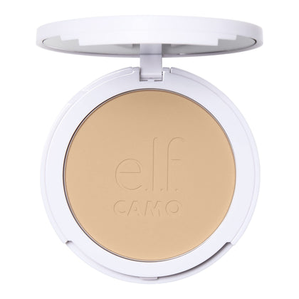 e.l.f. Camo Powder Foundation, Lightweight, Primer-Infused Buildable & Long-Lasting Medium-to-Full Coverage Foundation, Light 240 W