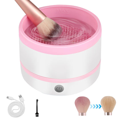 Giying6 Electric Makeup Brush Cleaner Machine, Highly Effective Upgraded USB Makeup Brush Cleaning Tool for Beauty Makeup Brush Sets of Various Sizes, Eyeshadow Blush Brushes, Stylish Auto Spinner