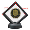 SH Challenge Coin Display Frame, 3D Floating Display Case Stand Holder, Medallion Medal Specimen Military Coin Clear Box (Black)
