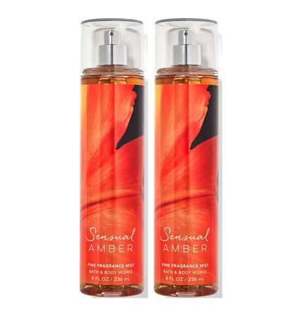 Bath & Body Works Bath and Body Works Sensual Amber Fine Fragrance Body Spray Mist Perfume Gift Set - Value Pack Lot of 2 (Sensual Amber), 4 Ounce (Pack of 2), 8.0 fluid_ounces, 1.15 pounds