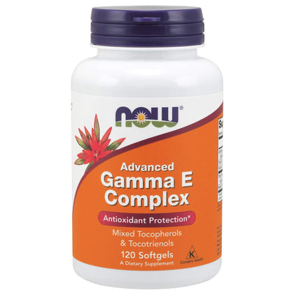 NOW Supplements, Advanced Gamma E Complex, Mixed Tocopherols & Tocotrienols, Antioxidant Protection*, 120 Softgels