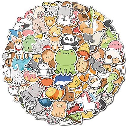 YIUO 100 Pieces Animal Stickers Kawaii Cartoon Gift for Kids Teen Birthday Party Vinyl Waterproof Stickers for Water Bottle,Hydro Flasks,Scrapbook,Laptop,Luggage,Phone, Cute Stickers Pack