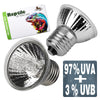 MCLANZOO UVA UVB Reptile Light 4 Pack 50W UVB Bulb for Reptiles and Amphibian Terrariums for Turtle Sun Basking Heat Lamp and Cages Works with Various Lamp Fixtures Come with UV Test Card