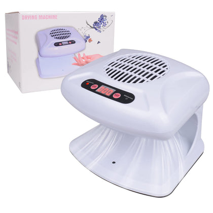 Air Nail Dryer with Automatic Sensor, 300W Timing Nail Fan Blow Dryer for Both Hands and Feet, Warm & Cool Wind Blower for Regular Nail Polish, Home and Salon Use No Harmful (Light Blue)