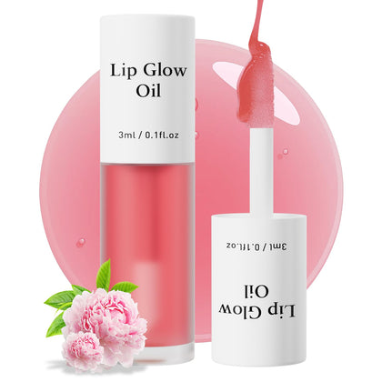 Hydrating Lip Glow Oil, Moisturizing Lip Plumper Gloss, Transparent Plumping Lip Gloss, Lip Oil, Lip Balm for Lip Care and Dry Lips