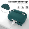 ATUAT AirPods Pro 1st/2nd Generation Case Cover, Protective Silicone Skin Accessories with Keychain for Women Men for Apple AirPods Pro 2019/2022 Charging Case,Front LED Visible-Midnight Green