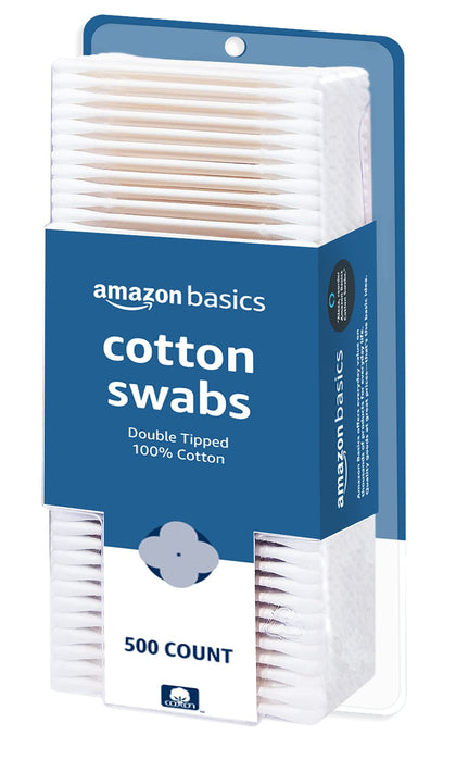 Amazon Basics Cotton Swabs, 500 Count (Previously Solimo)