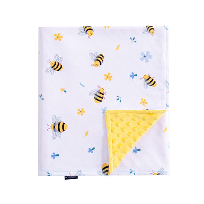 QSTEHEML Baby Blankets Super Soft for Boys, Minky Lightweight Blanket with Double Layer Unisex Newborn Personalized Travel Blanket for Toddler Nursery?Yellow Bee, 30X40 Inches