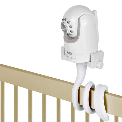 Baby Monitor Mount Camera Shelf Compatible with Infant Optics DXR 8 & DXR-8 Pro and Most Other Baby Monitors,Universal Baby Camera Holder,Attaches to Crib Cot Shelves or Furniture (White)