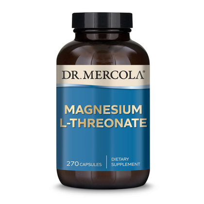 Dr. Mercola Magnesium L-Threonate, 90 Servings (270 Capsules), Dietary Supplement, Supports Bone and Joint Health, Non GMO