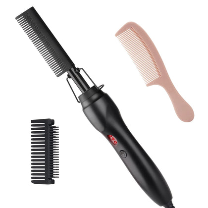 Hot Comb Hair Straightener Electric Pressing Comb Portable Travel Anti-Scald Beard Straightener Press Comb Ceramic Comb Portable Curling Iron Heated Brush Flat Iron Curler Hair Straightening Brush