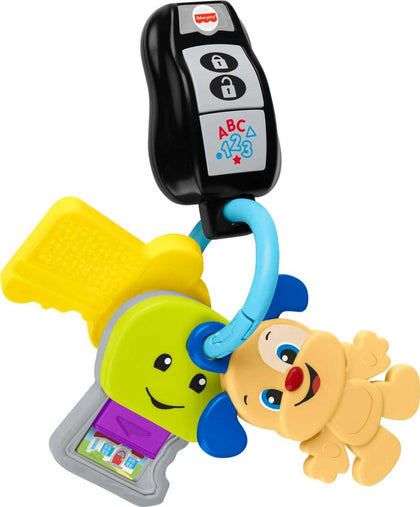 Fisher-Price Laugh & Learn Baby to Toddler Toy Play & Go Keys with Lights & Music for Pretend Play Ages 6+ Months