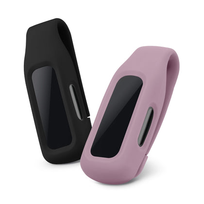 kwmobile 2X Clip Holders Compatible with Fitbit Inspire 3 / Inspire 2 / Ace 3 - Clip-On Holder Replacement Set - Black/Lavender