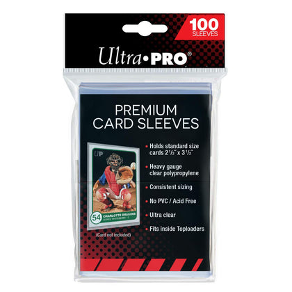 Ultra Pro - Premium Clear 100ct. Card Sleeves to Protect Sports Cards, Baseball / Football Cards, and Collectible Cards, Standard Size