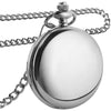 Realpoo Smooth Silver Color Men's Quartz Pocket Watch, Arabic Numeral Scale Men's Pocket Watch, Quartz Pocket Watch with Chain for Men- Silver
