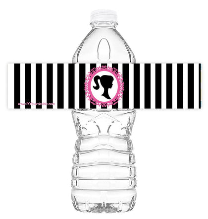 Glamour Girl Party Bottle Labels - 20 Glamour Girl Water Bottle Labels - Glamour Girl Party Decorations - Glamour Girl Party Supplies - Glamour Girl Party Decorations - Made in The USA - Bottle