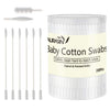 Baby Cotton Swabs, Paper Sticks Cotton Buds for Baby Ear Nose Clean-200Pcs(Spiral and Pointed)