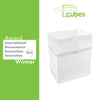 Clean Cubes 13 Gallon Trash Cans & Recycle Bins for Sanitary Garbage Disposal. Disposable Containers for Parties, Events, Recycling, and More. 3 Pack (White)