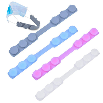 1 Set of 4 Colors Face Mask Holder Mask Extenders/Ear Savers Silicone Bands Anti-Tightening Strap for Masks to Prevent Ear Pain,Grips Extension Buckle Holder Hook Ear Strap,Adjustable Comfort Mask