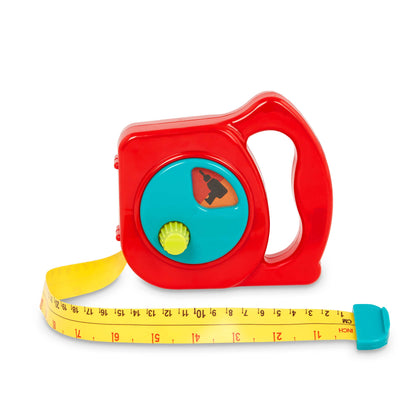 Battat - Toy Measuring Tape - Working Reel & Easy-Hold Handle - Tool Discovery Carousel - Metric & Imperial Units - 2 Years + - Big Tape Measure