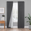 ECLIPSE Solid Minimalist Blackout Thermal Liner for Window Curtains with Drapery Hooks (2 Panel Set), 27