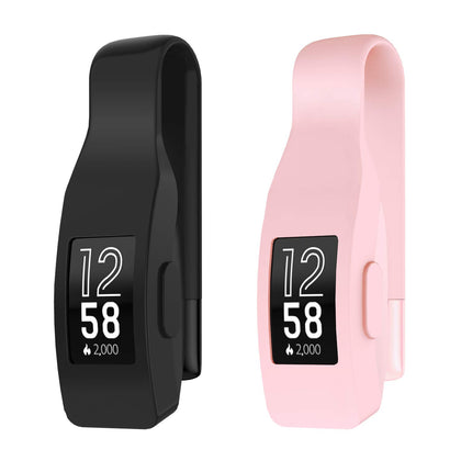 EEweca 2-Pack Clip for Fitbit Inspire or Inspire HR Holder Accessory, Black+Soft Pink (not for inspire 2)