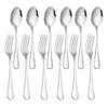 Set of 12, Stainless Steel Dinner Forks and Spoons Silverware Set, Heavy-Duty Dinner Forks and spoons(6.7 Inch) Cutlery Set, Dishwasher Safe (Silver)