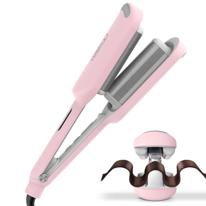 Hair Crimper Waver Hair Tool - TYMO Deep Waver Curling Iron, Ionic Beach Waves Curling Wand with Ceramic Tourmaline Barrel for Women, Anti-Scald, Quick & Easy, 9 Temps with LED Display, Dual Voltage
