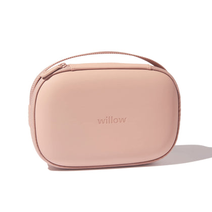 Willow Breast Pump Carrying Case, Dusty Pink, Use with Hands Free Wearable Breast Pumps, Ultra Durable Hard Shell Breast Pump Case with Removable Tray, Compact and Discreet