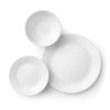 Corelle Vitrelle 18-Piece Service for 6 Dinnerware Set, Triple Layer Glass and Chip Resistant, Lightweight Round Plates and Bowls Set, Winter Frost White