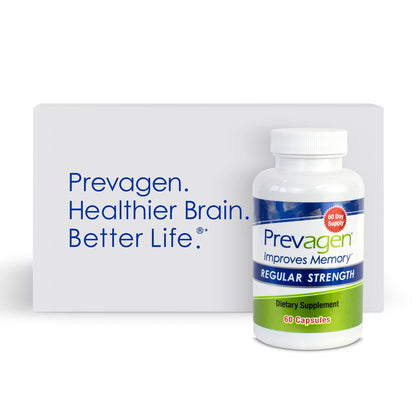 Prevagen Improves Memory - Regular Strength 10mg, 60 Capsules |1 Pack| with Apoaequorin & Vitamin D with Attractive and Stackable Prevagen Storage Box | Brain Supplement for Better Brain Health