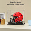 Football Helmet Display case Full Size,Self-Assembly Acrylic Helmet Display Case with Black Protection Holder Base,UV Protection Clear Sports Memorabilia Showcase for Basketball Sneakers
