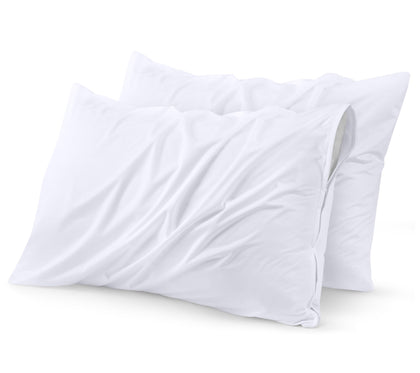 Utopia Bedding Waterproof Pillow Protector Zippered (2 Pack) Queen - Bed Bug Proof Pillow Encasement 20 x 28 Inches