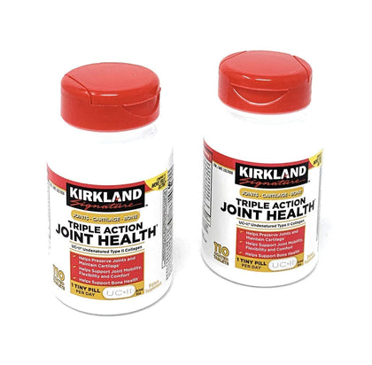Kirkland Signature Triple Action Joint Health, UCll Undenatured Type II Collagen, Boron, Hyaluronic Acid,with Boron,110 Coated Tablets(Pack of 2)
